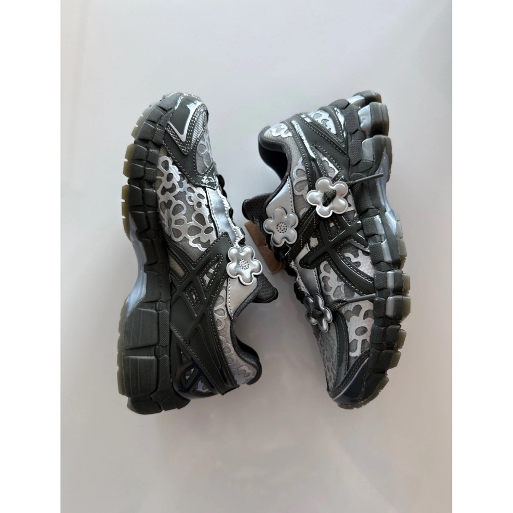 Cecilie Bahnsen Black and Gray Floral Sneakers